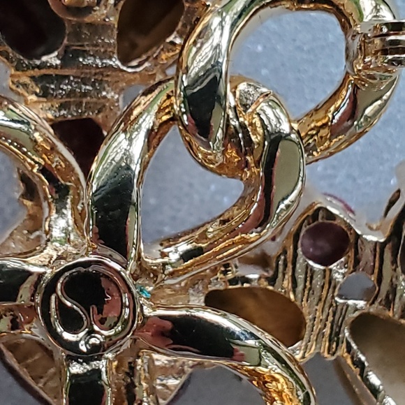 St. John Brooch Pendant Tigers Eye & Agates - Picture 3 of 4